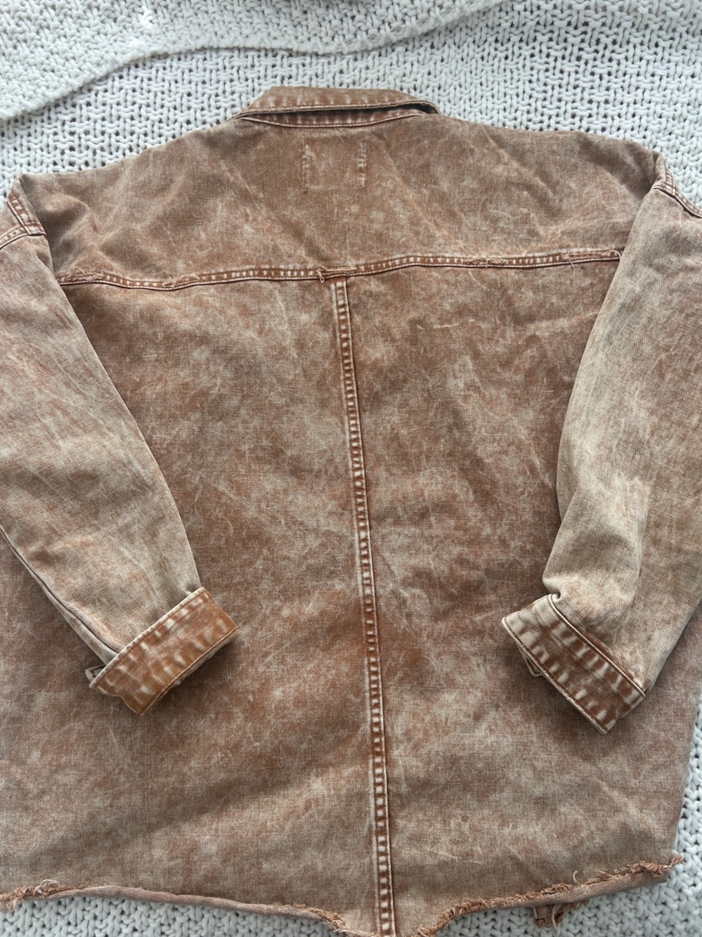Vintage-Inspired Brown Washed Denim Jacket - Women’s Jean Jacket - Picture 2 of 3
